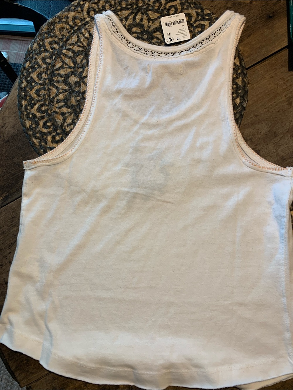 NWT We The Free Cream Tank with Multicolor Embroidered Bird - Picture 3 of 7
